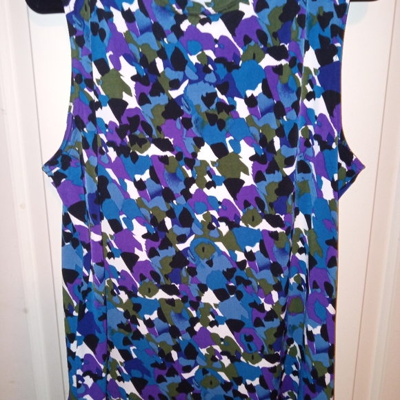Kasper Blue/Purple Multicolor Sleeveless Blouse size Large - Picture 4 of 8